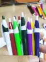 Popular custom logo promotional cheap plastic ball pen javelin ballpoint pens with full color logo