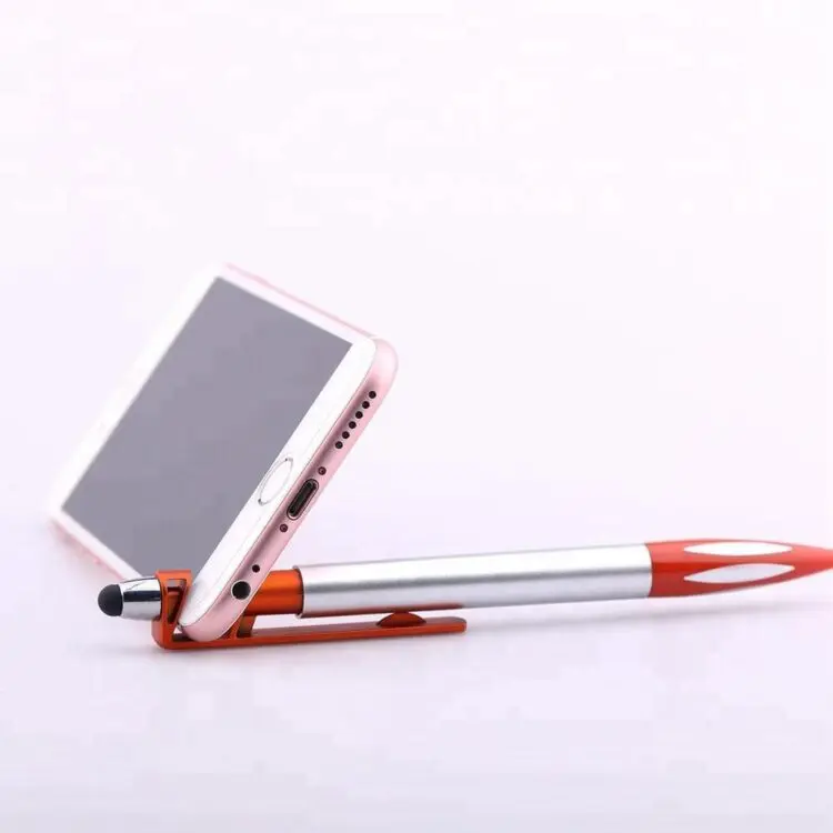 Wholesale phone stand ballpoint pen touch screen point 3 in 1 promotional advertising ball pens