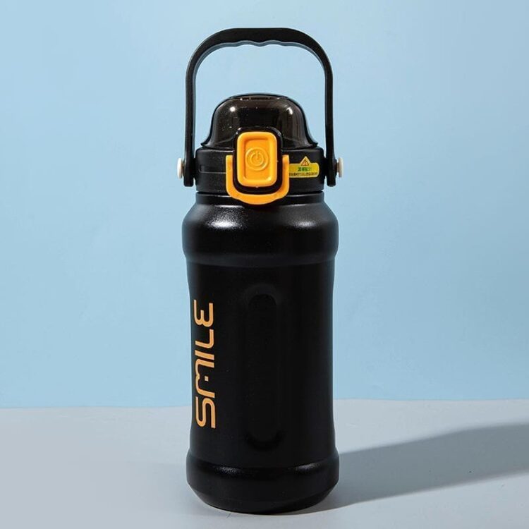 1000ml custom logo wide mouth bpa free vacuum insulated stainless steel water bottle with straw lid