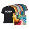Custom graphic dtg dtf acid wash heavyweight 180gsm 100% cotton men streetwear soild color t shirt