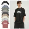 250gsm vintage acid wash oversized streetwear 100% cotton quality t shirt for men