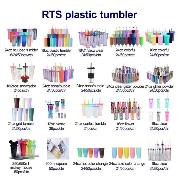 Wholesale bulk reusable diamond colorful plastic studded cup double wall 24 oz tumbler with lid and straw