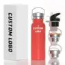 Customized 3 lids free sample water bottles double wall vacuum insulated stainless steel tumbler with logo