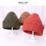 105g wholesale custom logo stylish solid blank gorro punto knitted hole bonnet tricot distress knit beanie hat