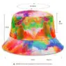 Wholesale fashion tie dye bucket hat outdoor fisherman hat double-sided wearing designed adult reversible bucket hat cap