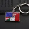 Free sample customized key rings souvenirs usa uae saudi national flag key chain metal zinc alloy cartoon cute 3d car keychain
