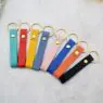 Wholesale promotional gift pu leather keychain custom logo blank leather car key chain