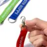 Manufacturer short custom keychain lanyards strap promotional carabiner keychain