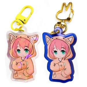 Wholesale cute kawaii anime double sided acrylic transparent keychain charm custom acrylic key rings