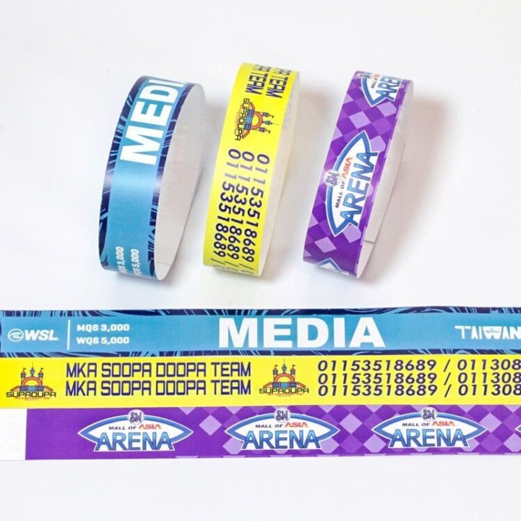 Personalized customization colorful tyvek paper blank wristband tyvek bracelet for party activity