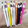Popular custom logo promotional cheap plastic ball pen javelin ballpoint pens with full color logo