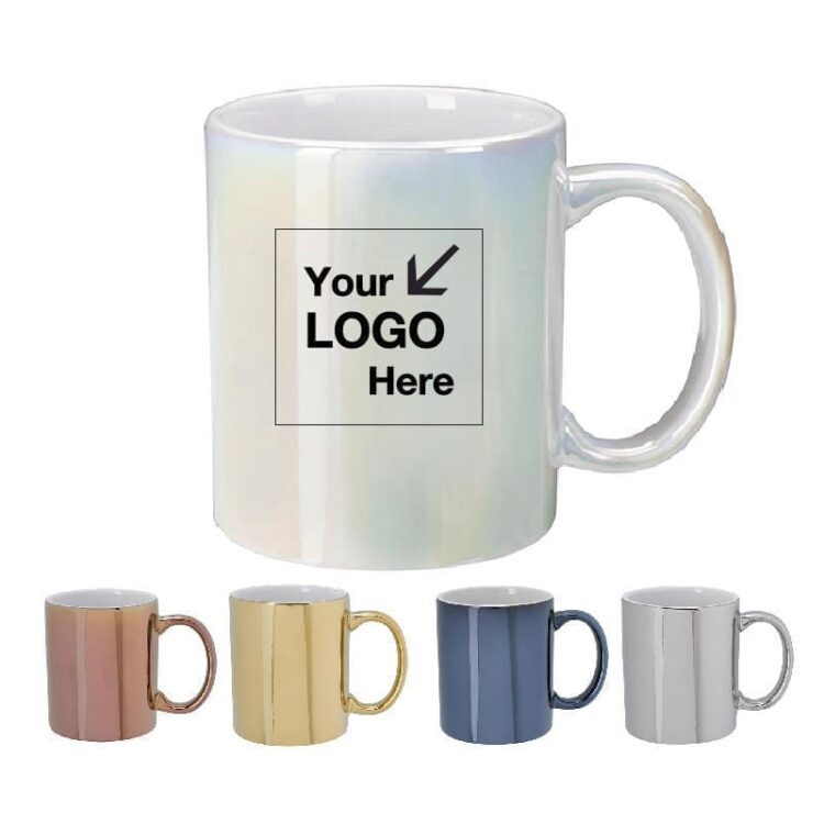 Custom odm oem good quality 12 oz. iridescent ceramic mug coffee mugs gold