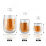 New arrival glass coffee mugs, double wall insulated borosilicate glass cups set custom logo