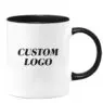 Two-tone mug ceramic cups 11oz c-handle solid color inside coffee mugs for sublimation printing