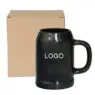 Customized red large capacity advertising promotional beer ceramic mug