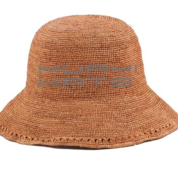 High quality luxury women sun beach chapeau raffia crochet cloche straw hat