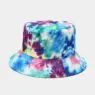 Wholesale fashion tie dye bucket hat outdoor fisherman hat double-sided wearing designed adult reversible bucket hat cap