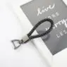 Hand woven rope keychain for men leather car key chain 360 degree rotating horseshoe buckle strong rope leather key rings holder