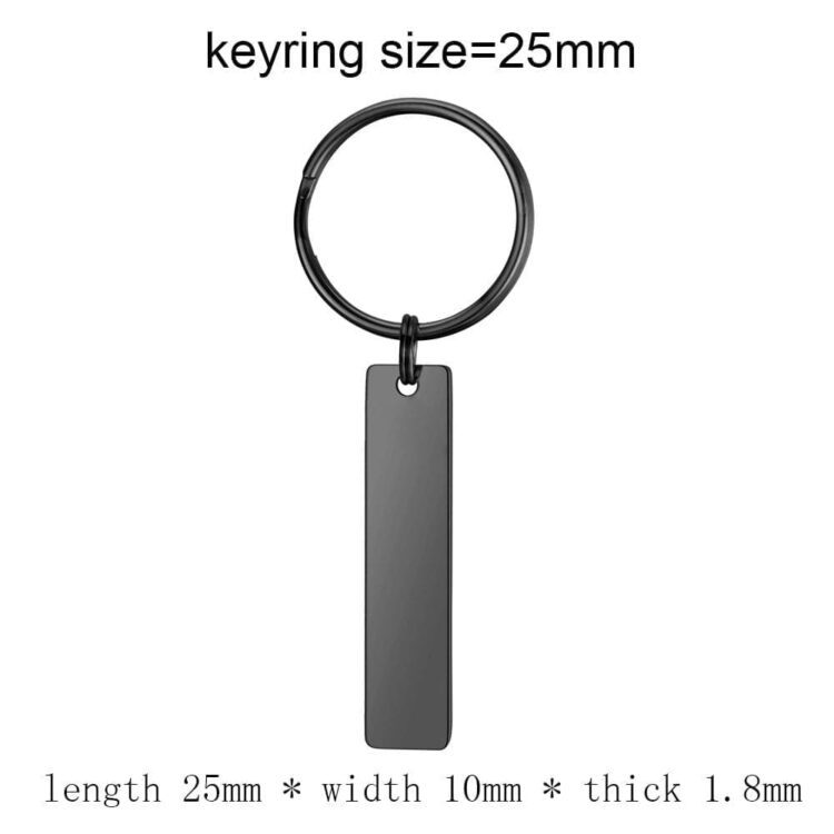 Keychain blank laser engraving stainless steel custom logo creative personality bar rectangle metal keychains promotional gift