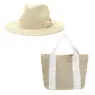 Custom logo women summer travel fedora hat and bag beach hat and bag set