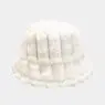 Wholesale women winter fluffy fuzzy bucket hat tie dye vertical stripes plush fisherman cap winter warm faux fur bucket hat