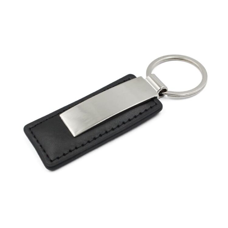 Leather keychain custom logo stainless steel luxury designer key chain keyring key ring luxury laser logo car keychain