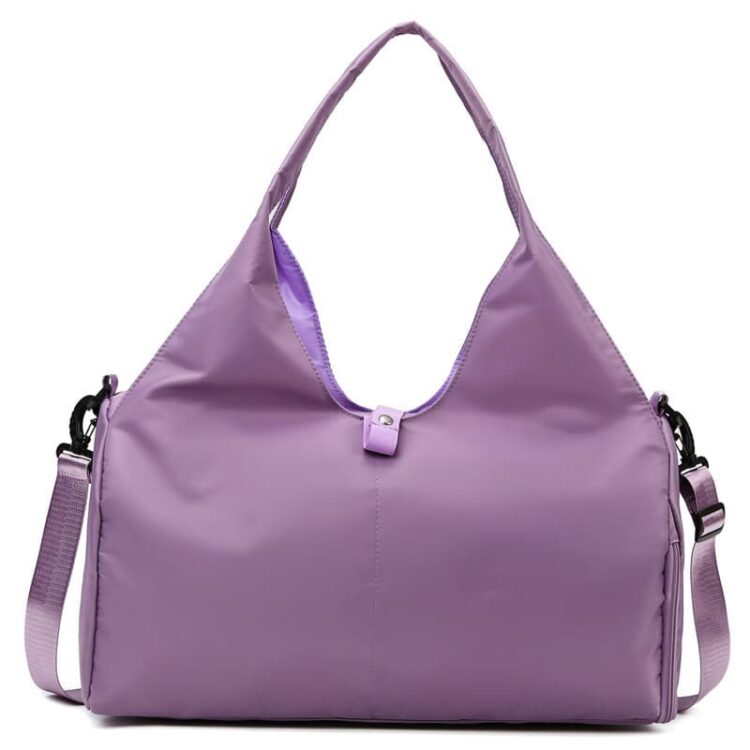 Wet pocket and shoes compartment women dry wet separate storage sports tote yoga bag travel duffel gym bag