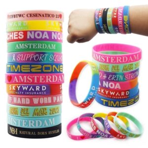 Custom festival any logo fabric wrist band with remote controlled party led bracelet personalized silicone wristbands for events