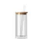 Sublimation blank glass boba tea cup,insulated travel cup smoothie glass tumbler with boba straws for smoothie,coffee,boba tea