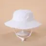 Wholesale plain printed children girl summer cotton custom baby logo sun hat cord blank school with strap kid bucket hat