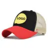 Embroidered woven logo mesh curved eaves shade breathable casual fashion baseball cap hat for men and women