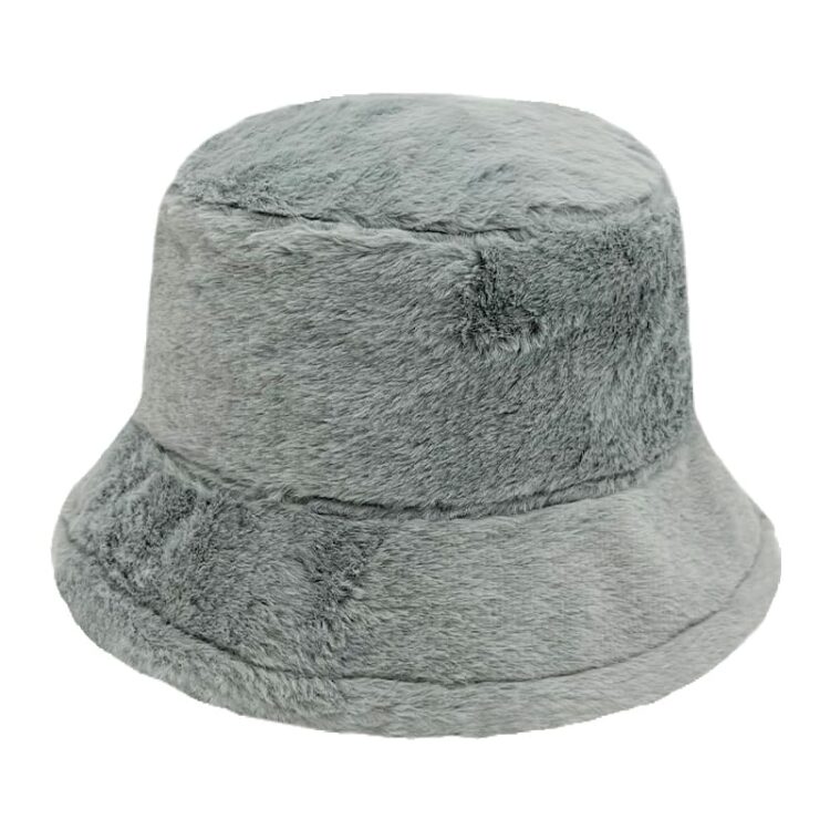 Outdoor warm winter high quality soft furry fisherman cap winter cow faux fur fluffy bucket hats