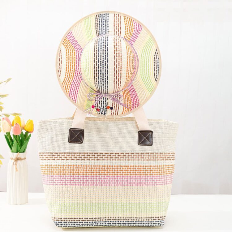 New arrival shoulder beach tote bag large handbag woven paper straw decorative beach bags