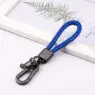 Hand woven rope keychain for men women rotatable luxury leather rope key chains horseshoe buckle car key ring holder accessories