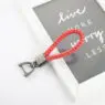 Hand woven rope keychain for men leather car key chain 360 degree rotating horseshoe buckle strong rope leather key rings holder
