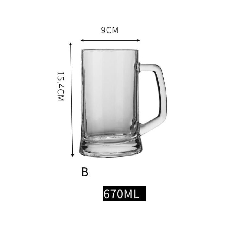 Beer mugs wholesale 500ml 24oz high white quality beer glass mugs with handle beer steins and soft drinks