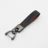 Customizable car key chain luxury genuine leather keychain pure color buckle key ring car accessories gift car keychain