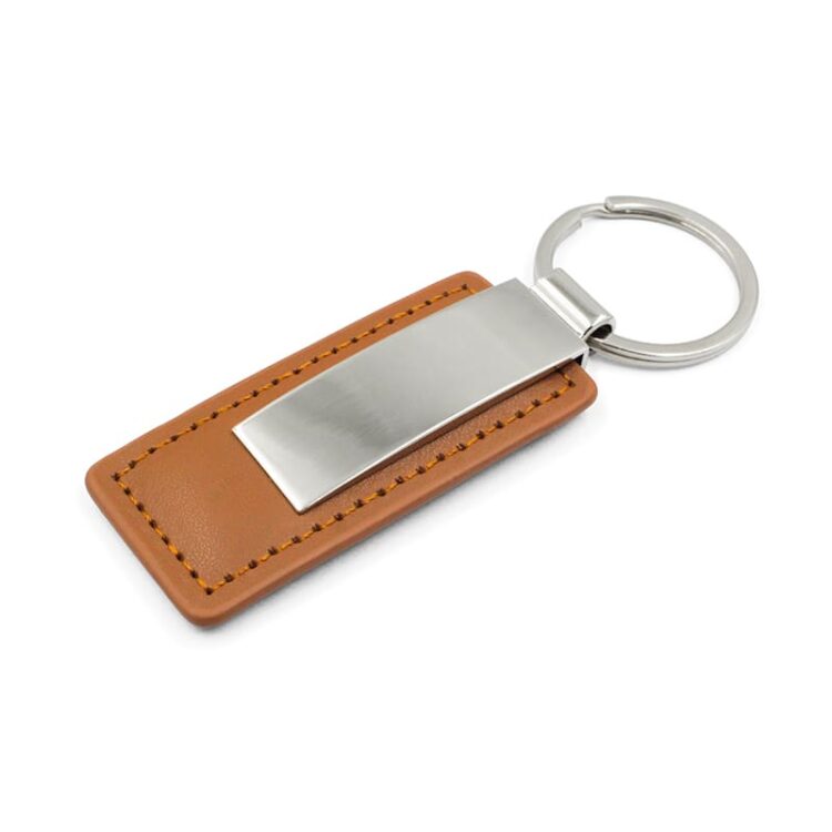 Leather keychain custom logo stainless steel luxury designer key chain keyring key ring luxury laser logo car keychain