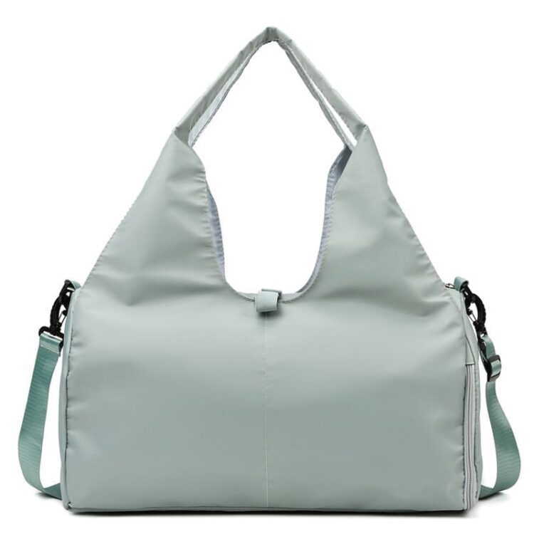Wet pocket and shoes compartment women dry wet separate storage sports tote yoga bag travel duffel gym bag