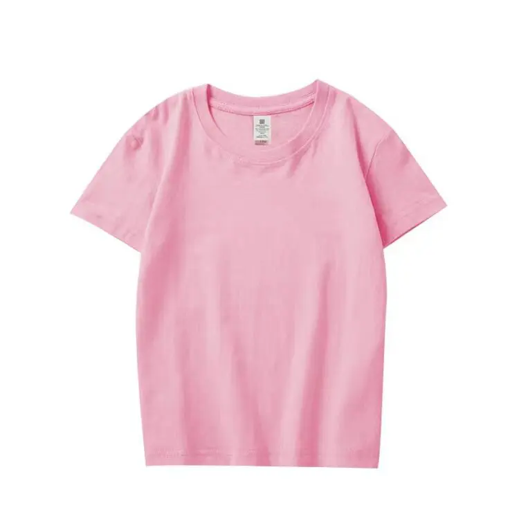 100% combed cotton kids tee tshirts screen printed plain blank white baby boys girls t-shirts with logo