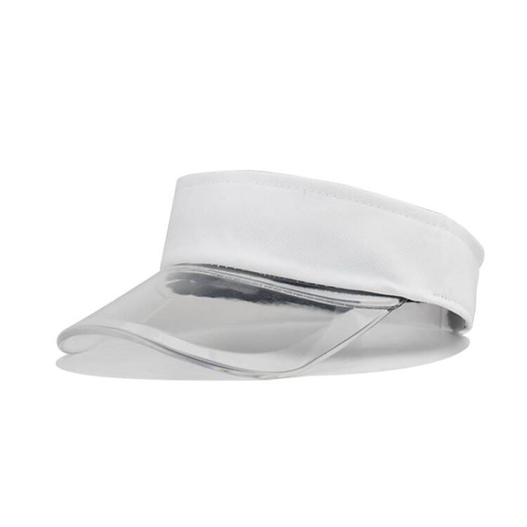 Wholesale summer sunvisor gorro uv viceras tennis pvc solar transparent visor clear brim solar sun visor hat