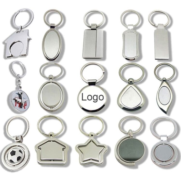 Custom luxury funny metal keychain black metal stainless steel blank car logo key chain for engraving