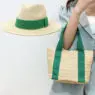 Custom logo women summer travel fedora hat and bag beach hat and bag set