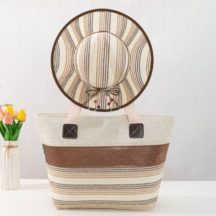 New arrival shoulder beach tote bag large handbag woven paper straw decorative beach bags