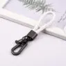 Hand woven rope keychain for men women rotatable luxury leather rope key chains horseshoe buckle car key ring holder accessories