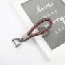 Hand woven rope keychain for men leather car key chain 360 degree rotating horseshoe buckle strong rope leather key rings holder