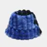 Wholesale women winter fluffy fuzzy bucket hat tie dye vertical stripes plush fisherman cap winter warm faux fur bucket hat