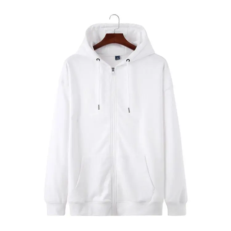 330gsm unisex plain zip up hoodie zipper french terry men's jackets puff print zip up puff print hoodie