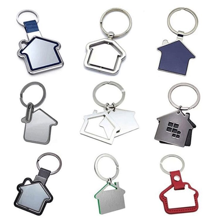 Custom luxury funny metal keychain black metal stainless steel blank car logo key chain for engraving