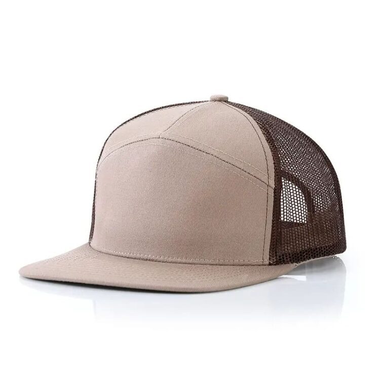 Customized logo richardson 168 cotton trucker hat breathable 7 panel flat brim baseball cap wholesale